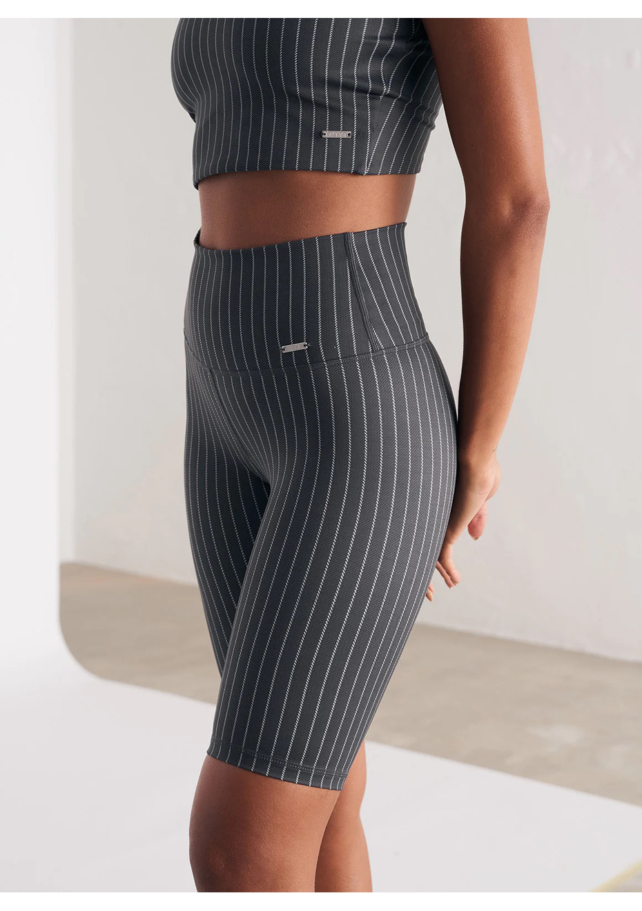 Pinstripe hot sale biker shorts